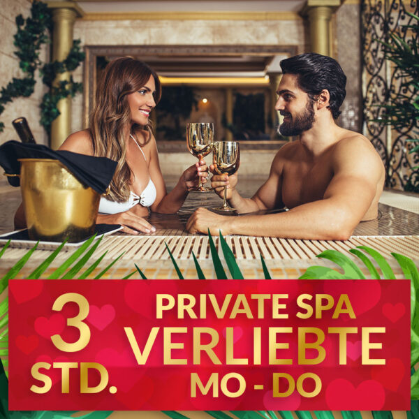 3Std. Privat SPA für Verliebte Tarif. Mo.- Do. Inkl Massage WAVE_TOUCH Preis pro Person